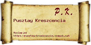 Pusztay Kreszcencia névjegykártya